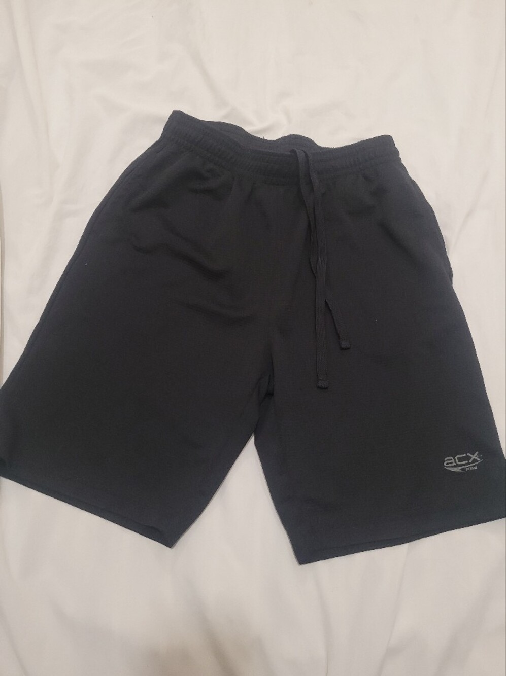 Men's Black Athletic Shorts with Drawstring Waist